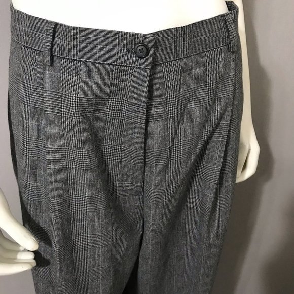 Vintage Evan Picone Black White Plaid High Waisted Trousers Sz-18W - Picture 2 of 11